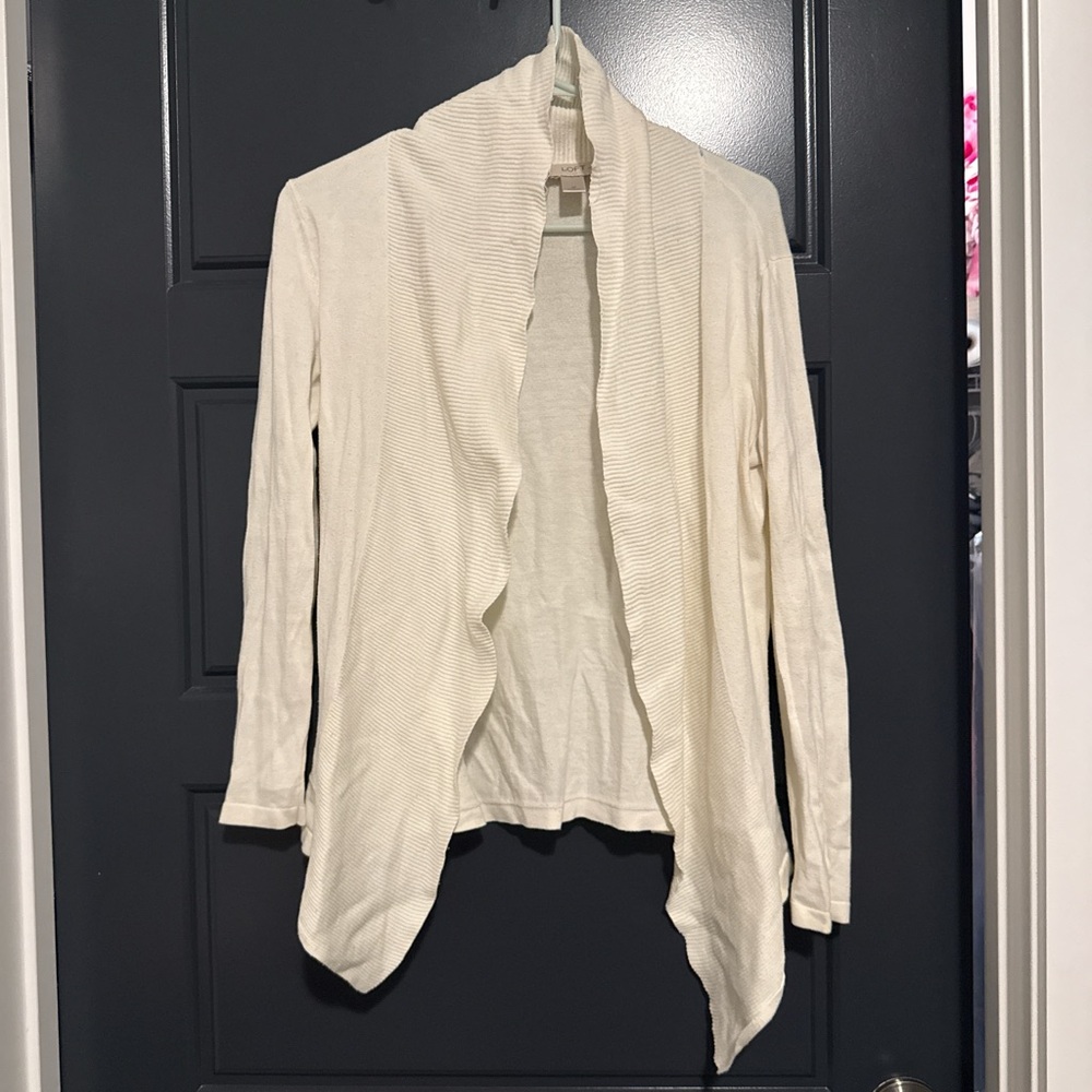 Women's white Open Front Sweater